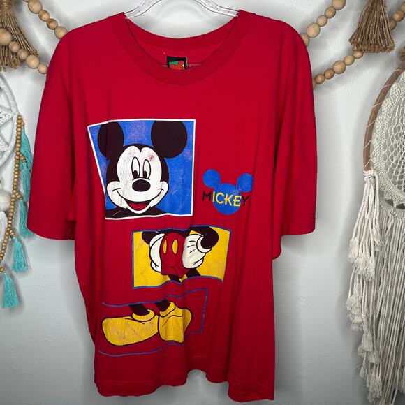 Disney Tops - Vintage Disney Mickey Mouse Red Graphic T